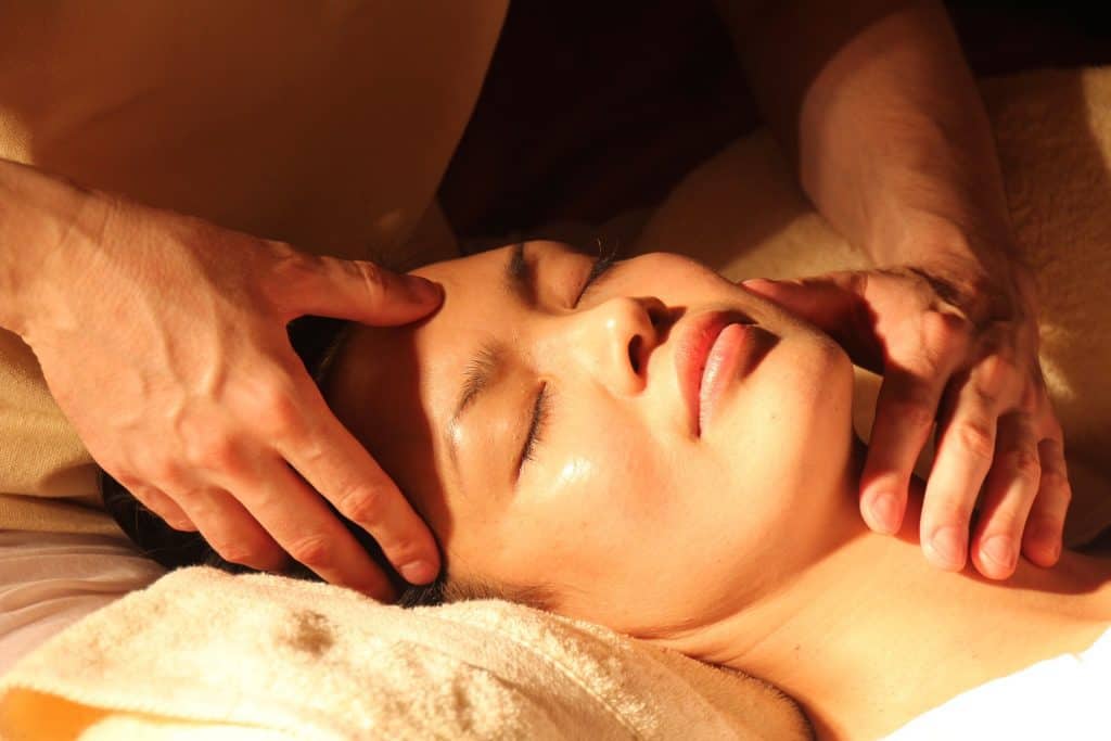 Relaxing face massage